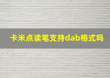 卡米点读笔支持dab格式吗