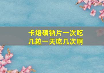 卡络磺钠片一次吃几粒一天吃几次啊