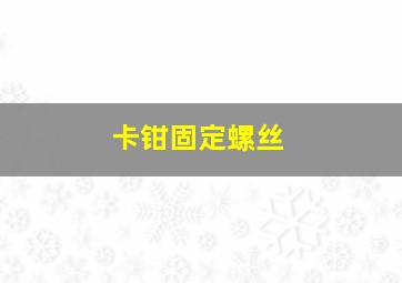 卡钳固定螺丝