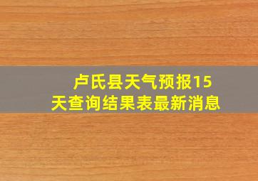 卢氏县天气预报15天查询结果表最新消息