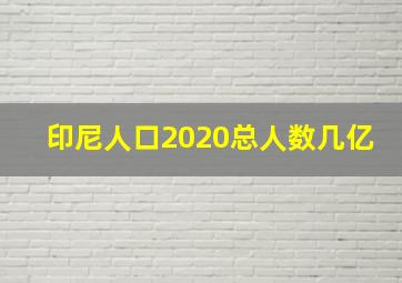 印尼人口2020总人数几亿