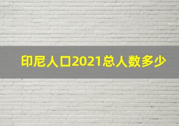 印尼人口2021总人数多少