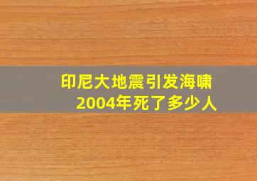 印尼大地震引发海啸2004年死了多少人