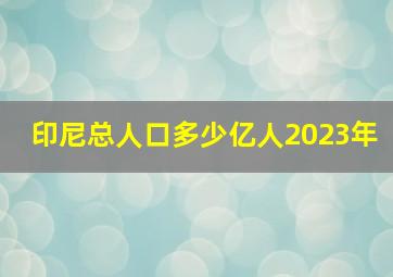 印尼总人口多少亿人2023年