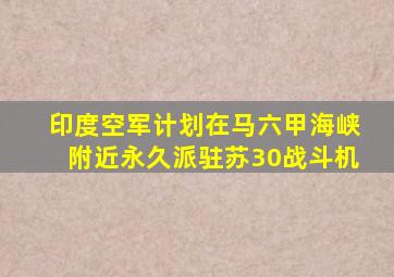 印度空军计划在马六甲海峡附近永久派驻苏30战斗机