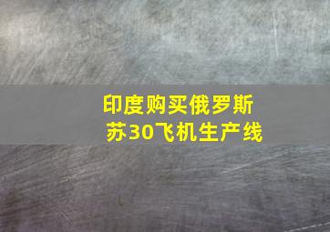 印度购买俄罗斯苏30飞机生产线