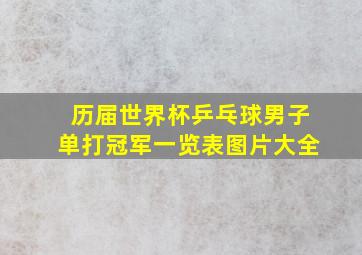 历届世界杯乒乓球男子单打冠军一览表图片大全