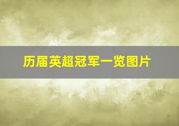 历届英超冠军一览图片