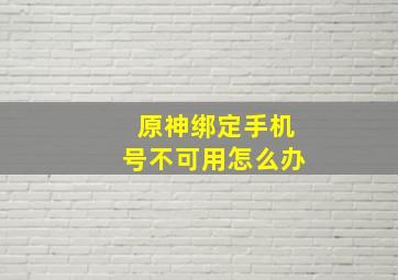 原神绑定手机号不可用怎么办