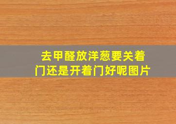 去甲醛放洋葱要关着门还是开着门好呢图片