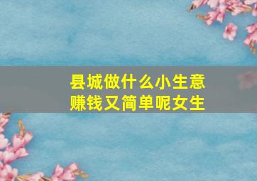 县城做什么小生意赚钱又简单呢女生