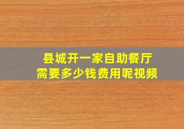 县城开一家自助餐厅需要多少钱费用呢视频