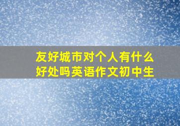 友好城市对个人有什么好处吗英语作文初中生