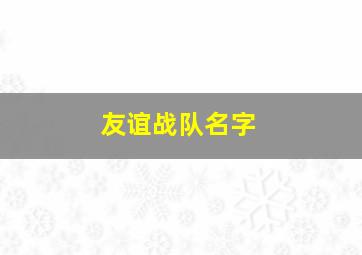 友谊战队名字