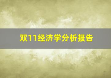 双11经济学分析报告