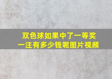 双色球如果中了一等奖一注有多少钱呢图片视频