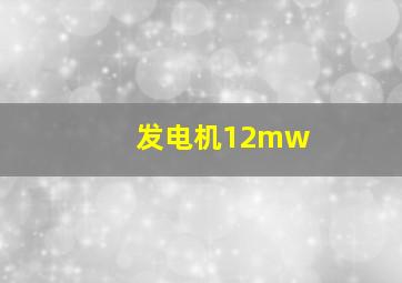 发电机12mw