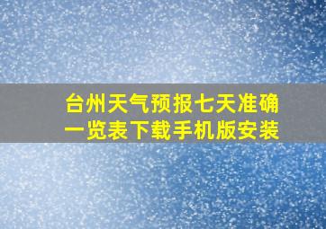 台州天气预报七天准确一览表下载手机版安装