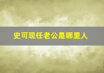 史可现任老公是哪里人