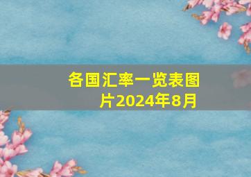 各国汇率一览表图片2024年8月