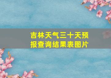 吉林天气三十天预报查询结果表图片