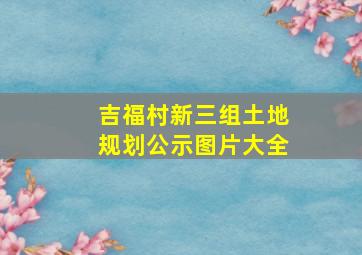 吉福村新三组土地规划公示图片大全