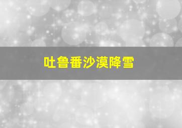 吐鲁番沙漠降雪