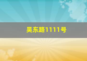 吴东路1111号