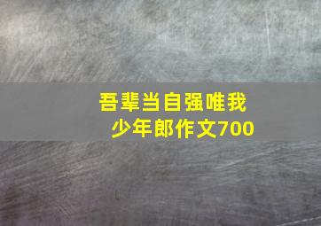 吾辈当自强唯我少年郎作文700