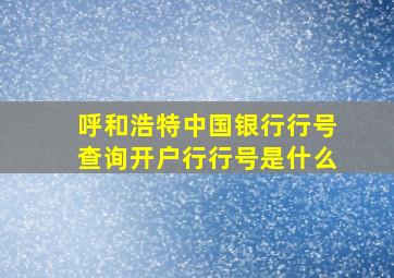 呼和浩特中国银行行号查询开户行行号是什么