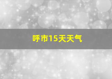 呼市15天天气