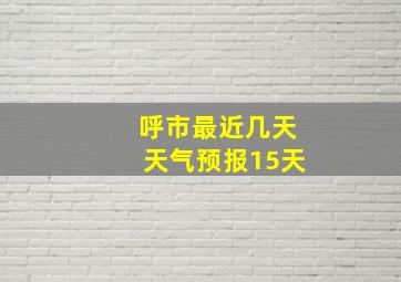 呼市最近几天天气预报15天