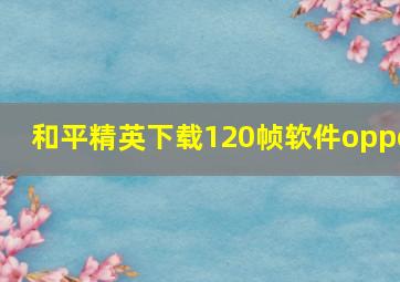 和平精英下载120帧软件oppo