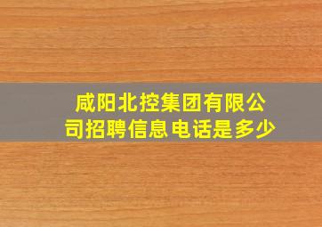 咸阳北控集团有限公司招聘信息电话是多少