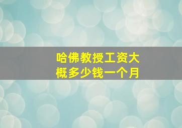 哈佛教授工资大概多少钱一个月