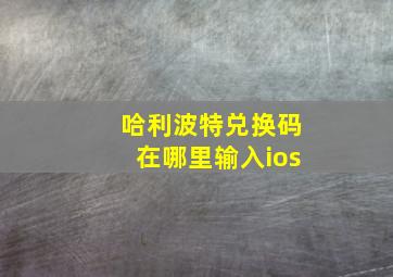 哈利波特兑换码在哪里输入ios