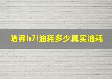 哈弗h7l油耗多少真实油耗