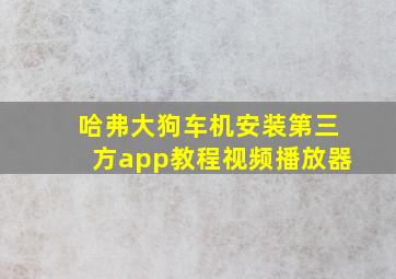 哈弗大狗车机安装第三方app教程视频播放器