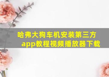 哈弗大狗车机安装第三方app教程视频播放器下载