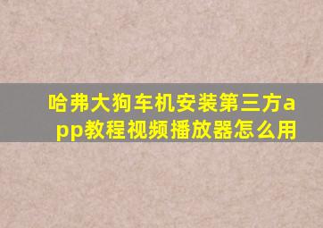 哈弗大狗车机安装第三方app教程视频播放器怎么用