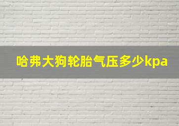 哈弗大狗轮胎气压多少kpa