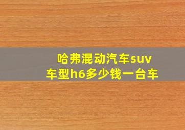 哈弗混动汽车suv车型h6多少钱一台车