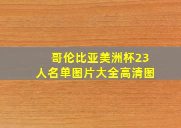 哥伦比亚美洲杯23人名单图片大全高清图