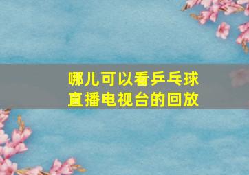 哪儿可以看乒乓球直播电视台的回放