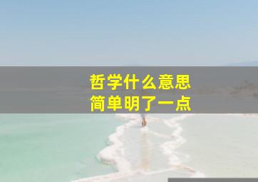 哲学什么意思简单明了一点