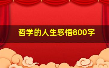 哲学的人生感悟800字