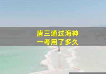 唐三通过海神一考用了多久