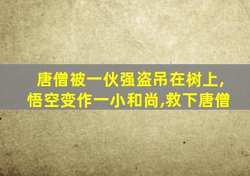 唐僧被一伙强盗吊在树上,悟空变作一小和尚,救下唐僧