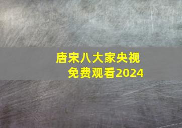 唐宋八大家央视免费观看2024