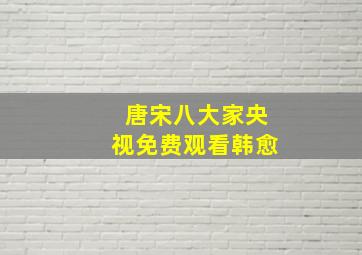 唐宋八大家央视免费观看韩愈